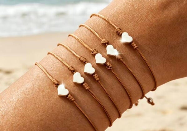 Bracelet femme bohème coeur de métal