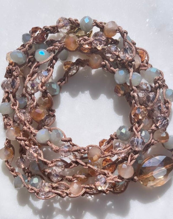 Wikkel Armband / Ketting 6 Peach