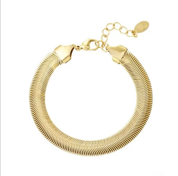 Bracelet flat with print - gold