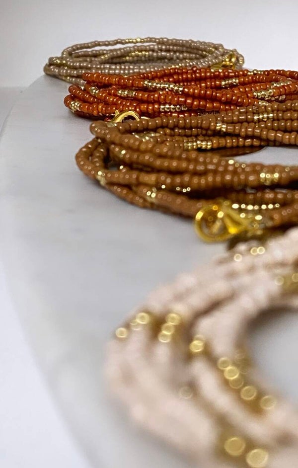 Wikkel Armband /Ketting Taupe