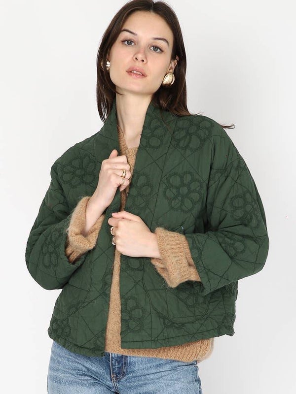 Geborduurd Kimono Korte Jas