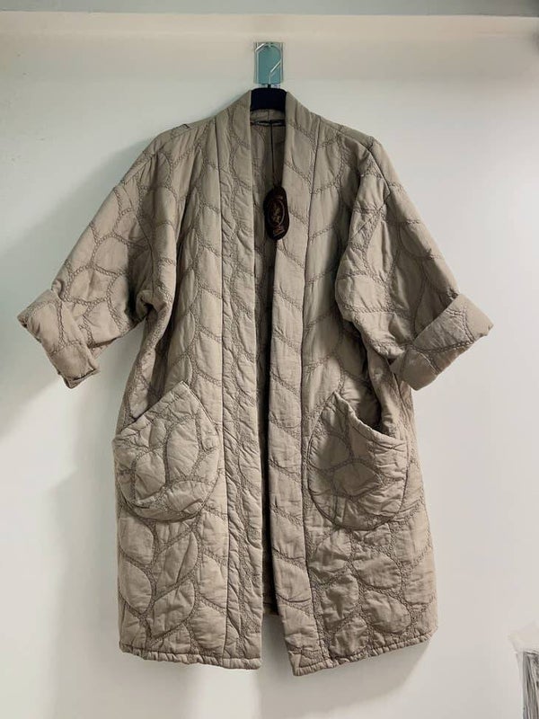 Taupe Kleur Kimono Style Jas