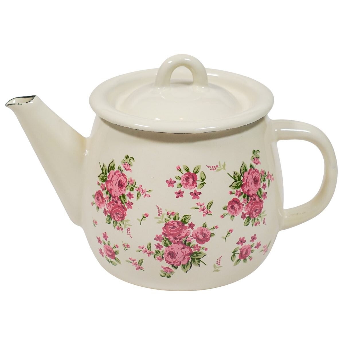 Emaille theepot Bella - 1L - Fine Bone China porselein