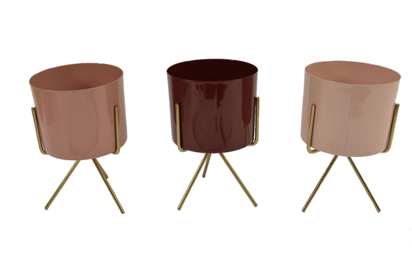 Potten op houder. Serie van 3 potten | Ø 9,5 cm