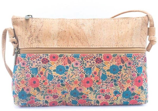 Kurk damestas met kleine bloemen