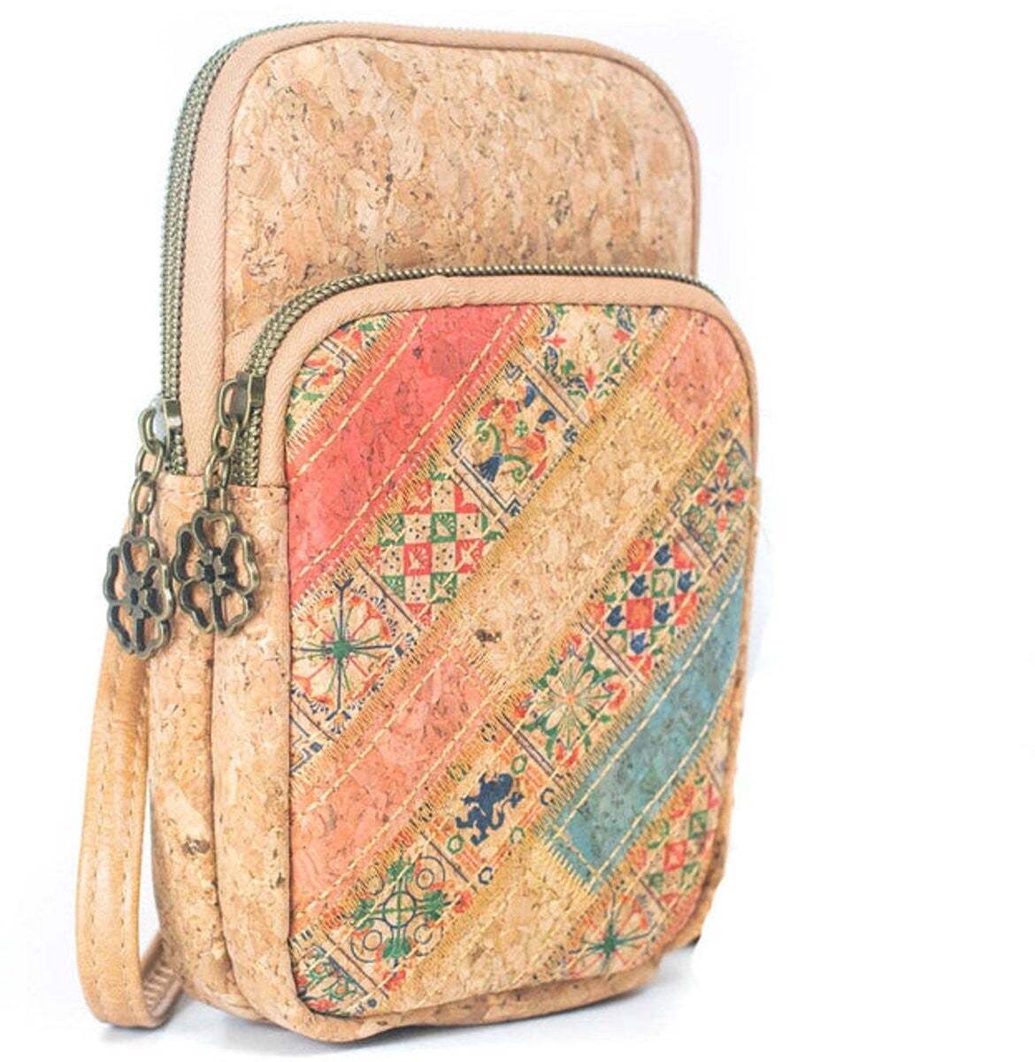 Kurk telefoonhoesje met patchworkontwerp