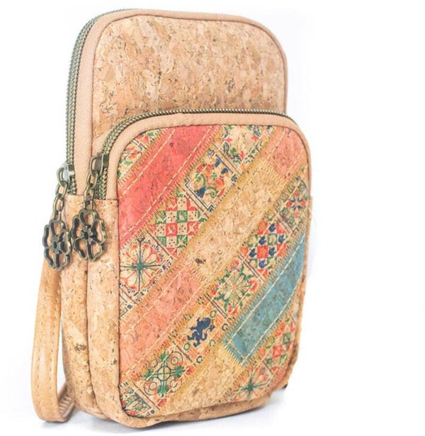 Kurk telefoonhoesje met patchworkontwerp