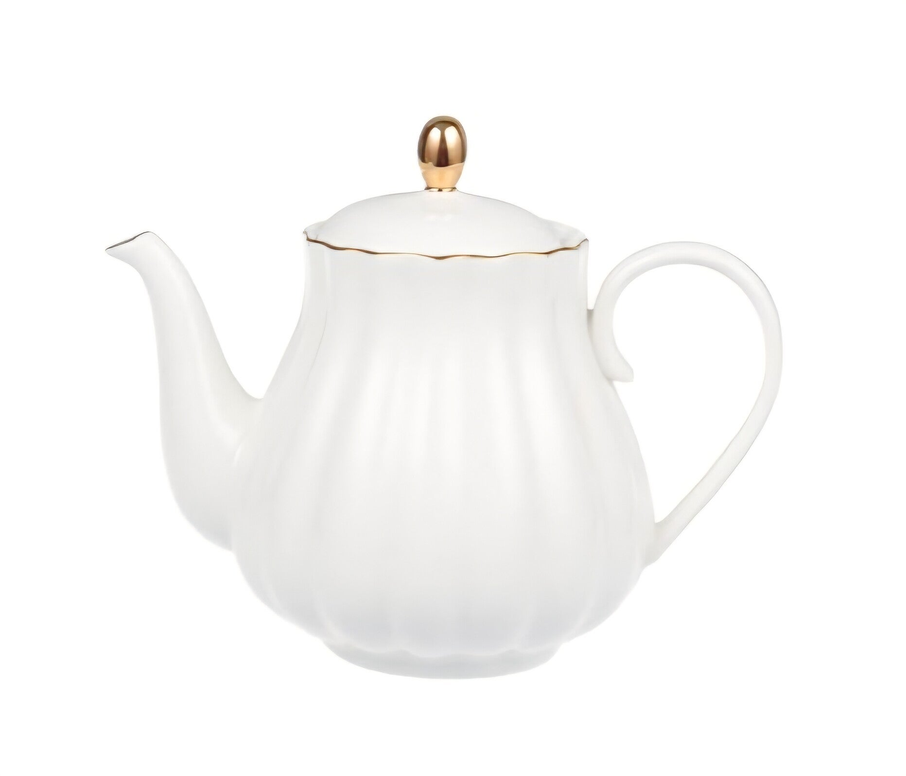 Royal Rose theepot wit met goud | 800 ml | Fine Bone China porselein