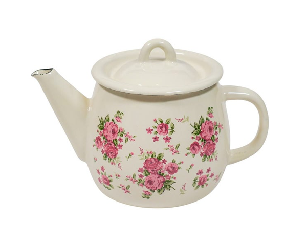 Emaille theepot Bella - 1L - Fine Bone China porselein