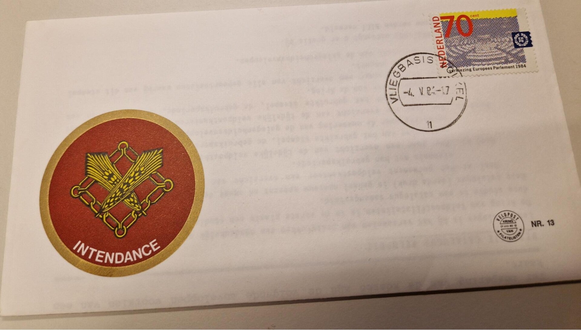 Eerste dag envelop Intendance