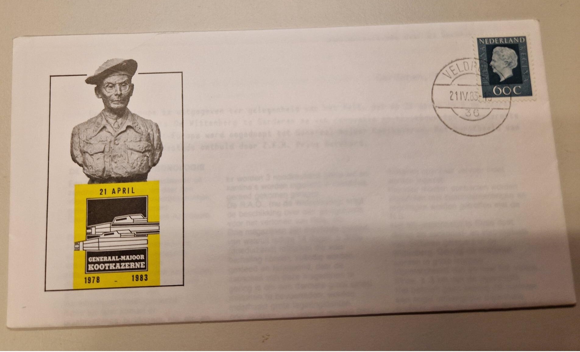 Eerste dag envelop Generaal-Majoor Kootkazerne 1978-1983
