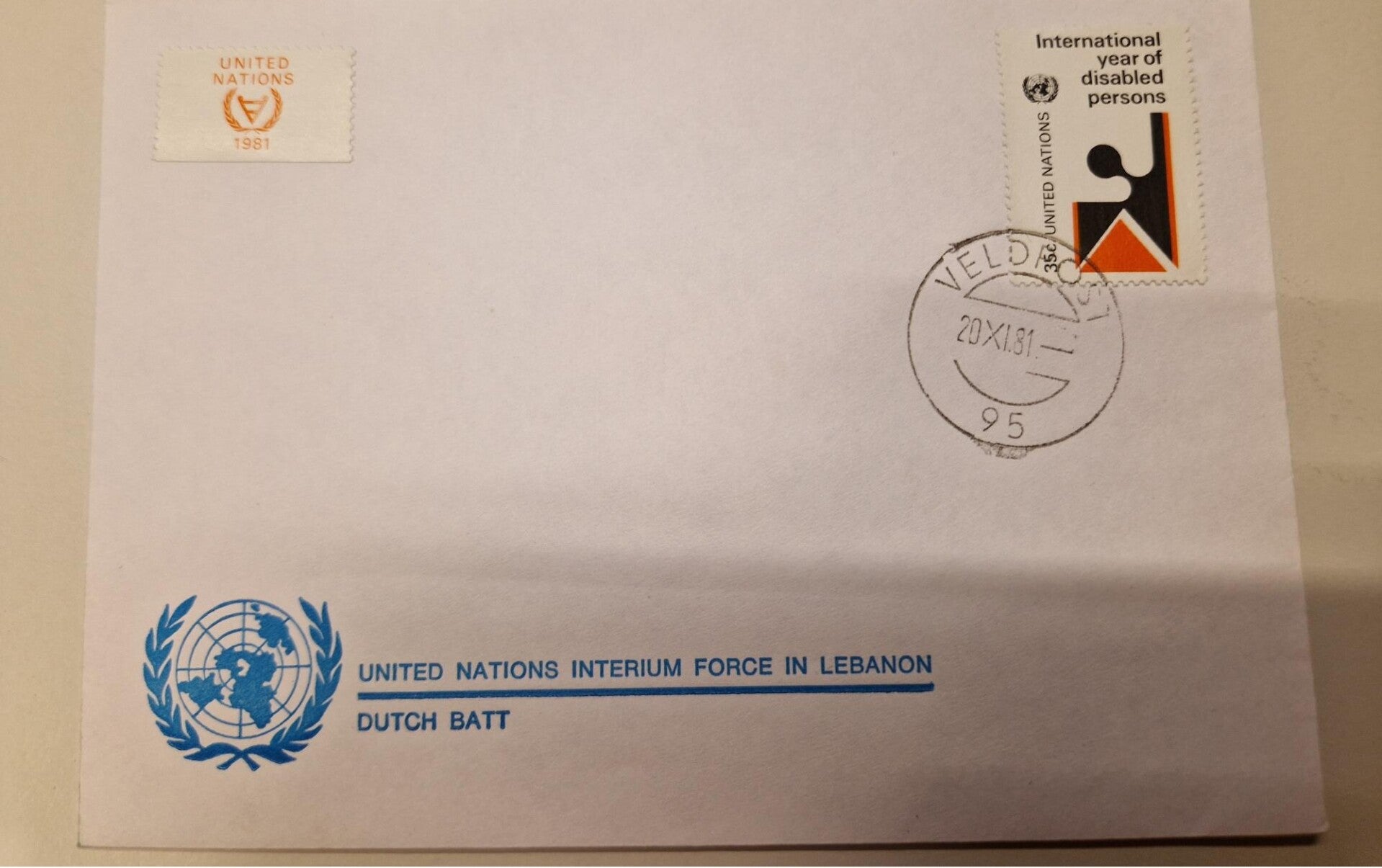 Eerste dag envelop United Nations Interium Force in Lebanon
