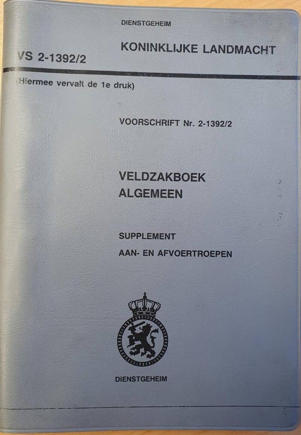 VS 2-1392/2 Veldzakboek Algemeen, Supplement AAT