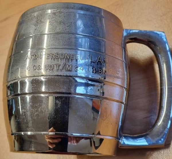 Metalen drinkbeker Afd. Personeel/LAS