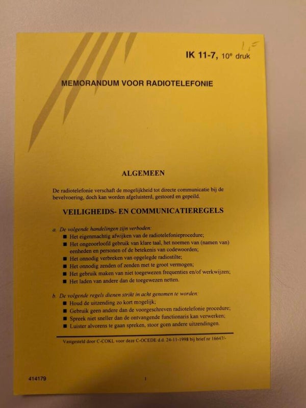IK 11-7 Memorandum voor Radiotelefonie