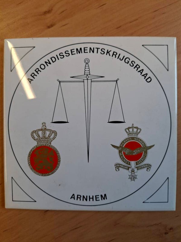 Tegeltje Arrondisements Krijgsraad ARNHEM