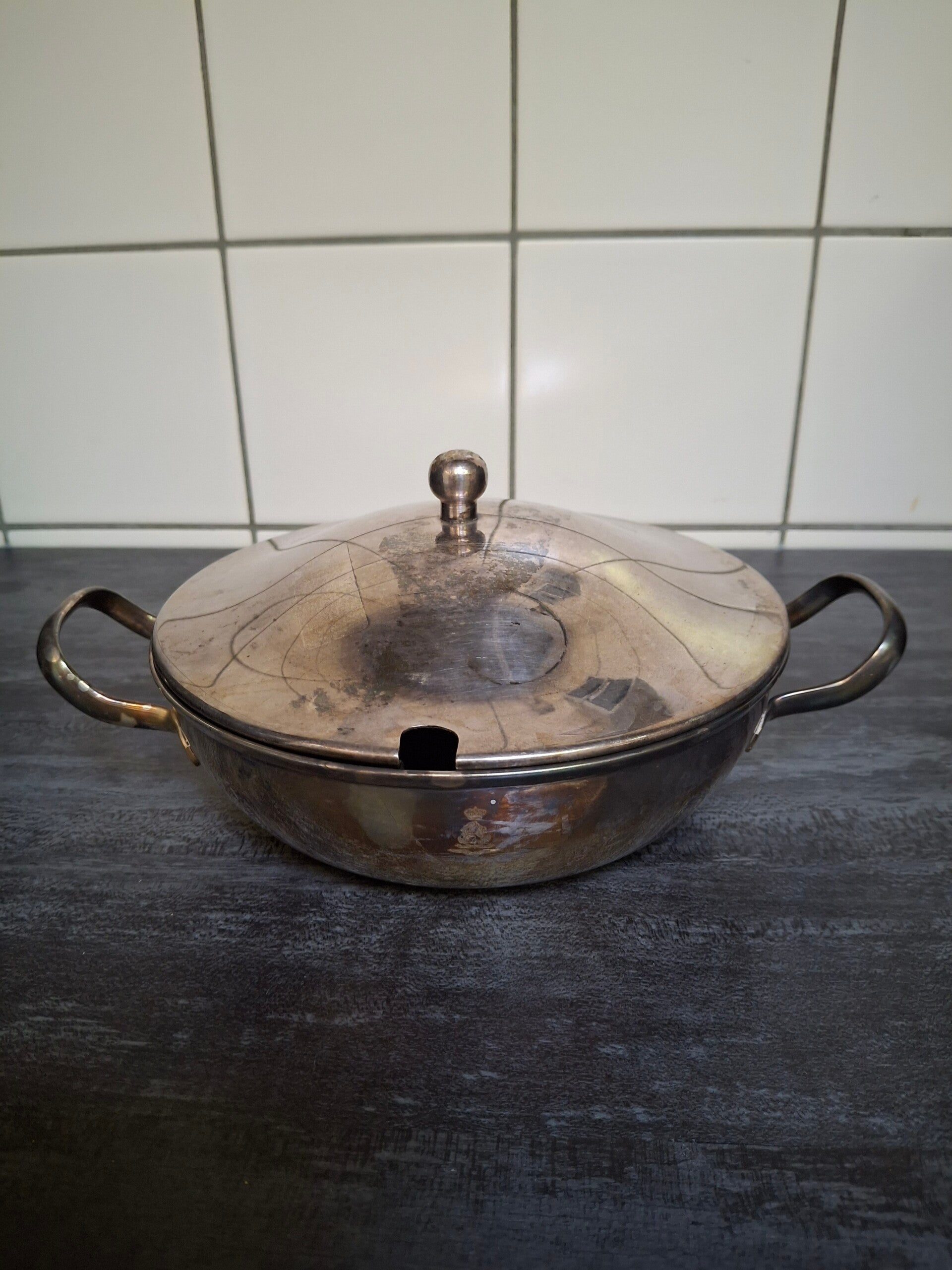 Groenten schaal incl. deksel, SOLA 100, verzilverd