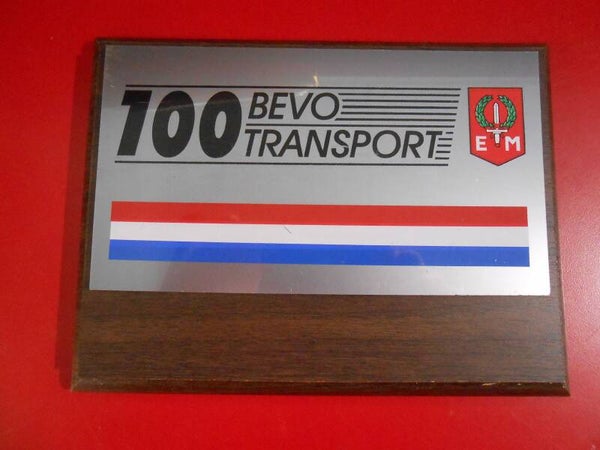 Schildje 100 Bevoorradings- & Transport Bataljon (zilver/kleur)