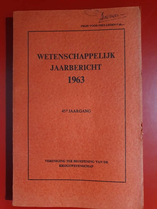 Wetenschappelijk Jaarbericht 1963