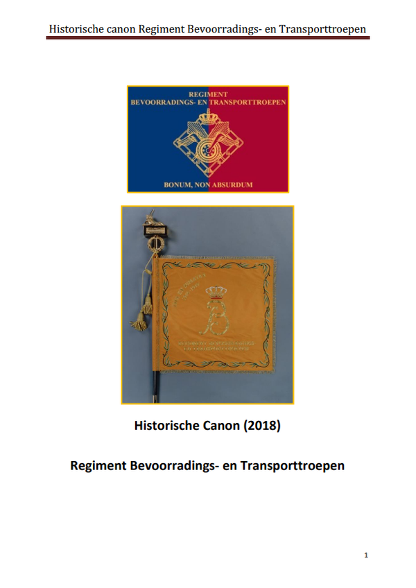 Publicatie: Historisch Canon 2018: Regiment Bevoorradings- & Transporttroepen