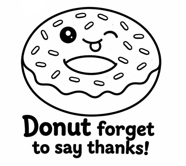 Handmade 50count “Donut Forget To Say Thanks” 2x2 Stickers