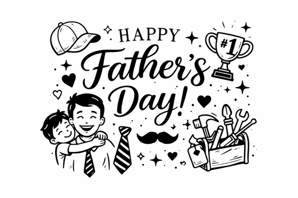 Handmade 50count “Happy Father’s Day” 3x2 Stickers