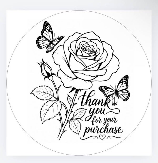 Handmade 50 count “Thank You So Much” 2x2 Stickers