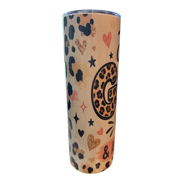 Just Good Vibes Leopard Print - 20oz Stainless Steel Tumbler