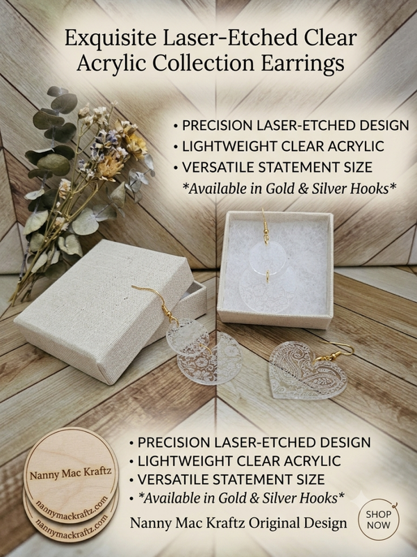 Exquisite Laser-Etched Clear Acrylic