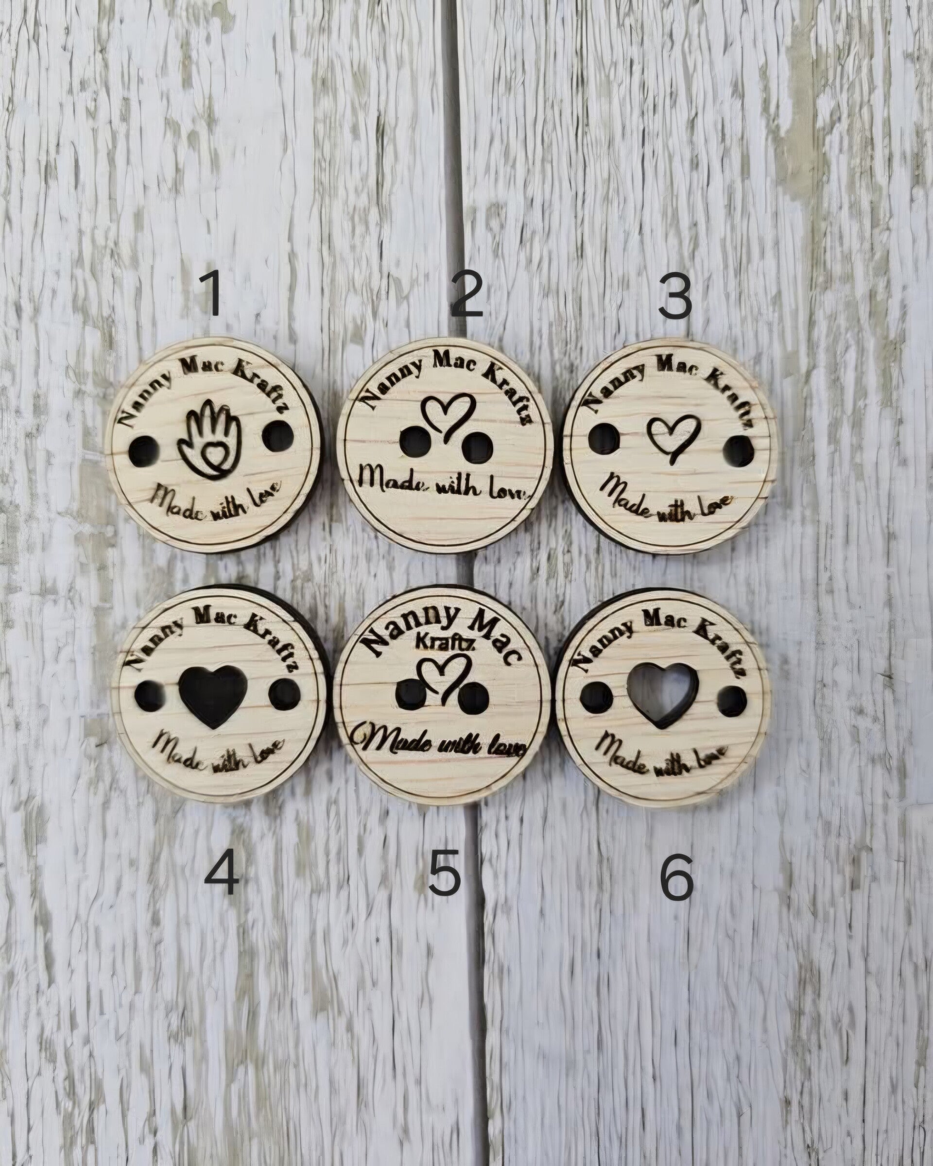 Custom Hand made Wooden buttons (6 buttons)