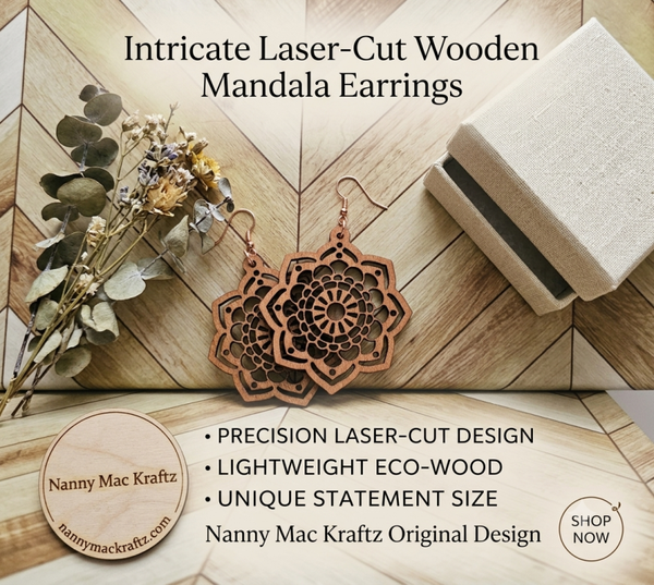 Intricate Laser-Cut Wooden Mandala