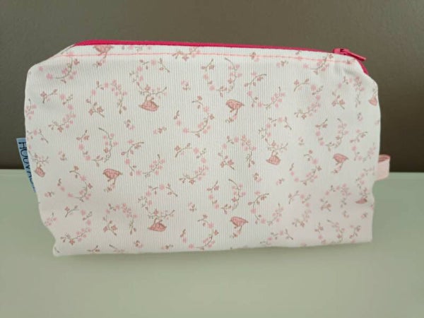 Toilettas roze vogeltjes