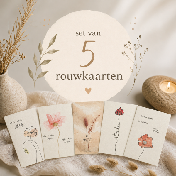 Set rouwkaarten - 5 stuks
