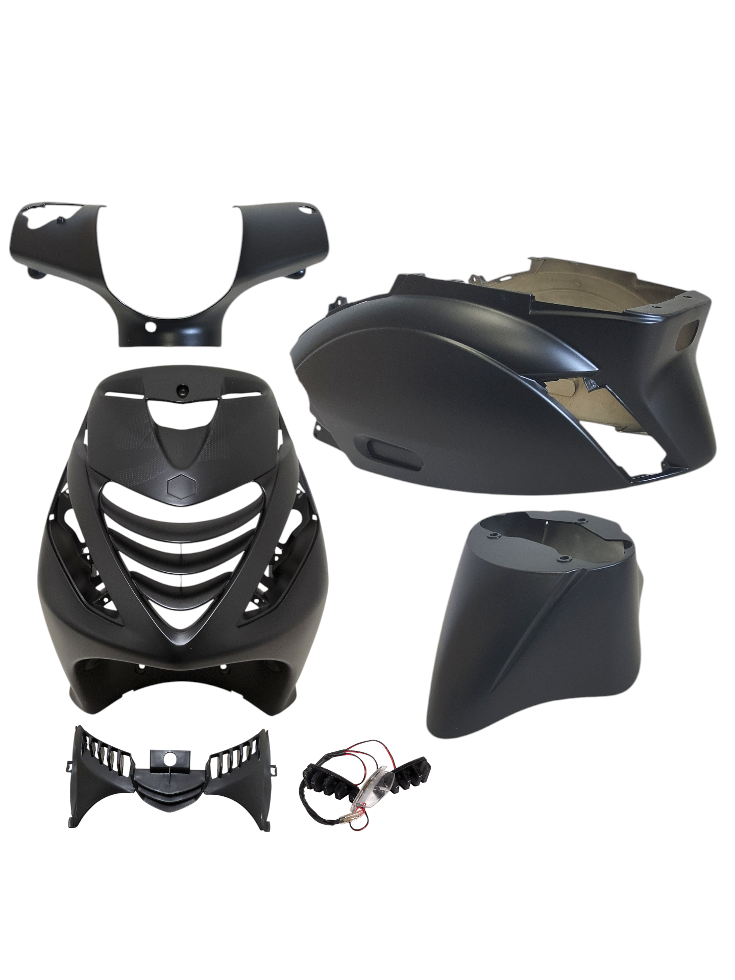 Plaatwerkset Power1 model SP + led lamp zwart mat 6-delig zip2000