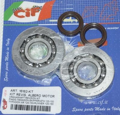 Lager+keerringset cif hexagon 125cc, runner 125cc, runner 180cc 2t, typhoon 125cc