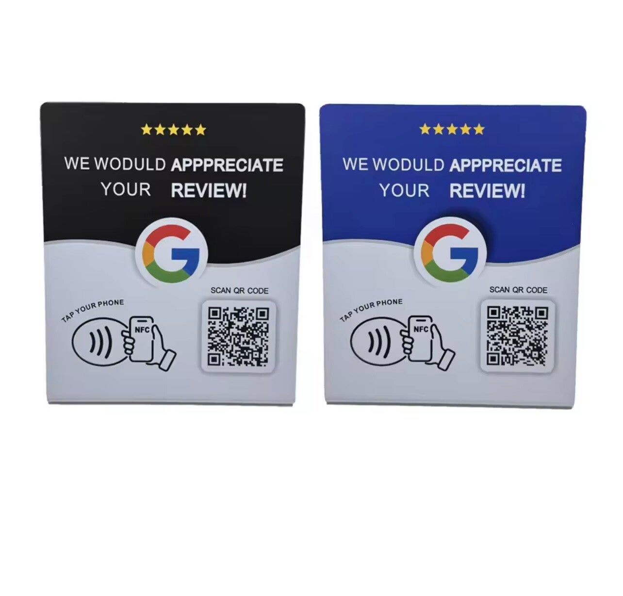 Plaque carrée NFC pour écriture française, panneau d'examen Google, plaque multimédia sociale NFC, salon de coiffure, décoration de magasin d'ongles de cils