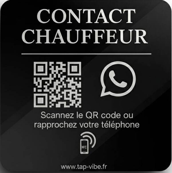 📱 Plaque Connectée "Contact Chauffeur" – NFC & QR Code