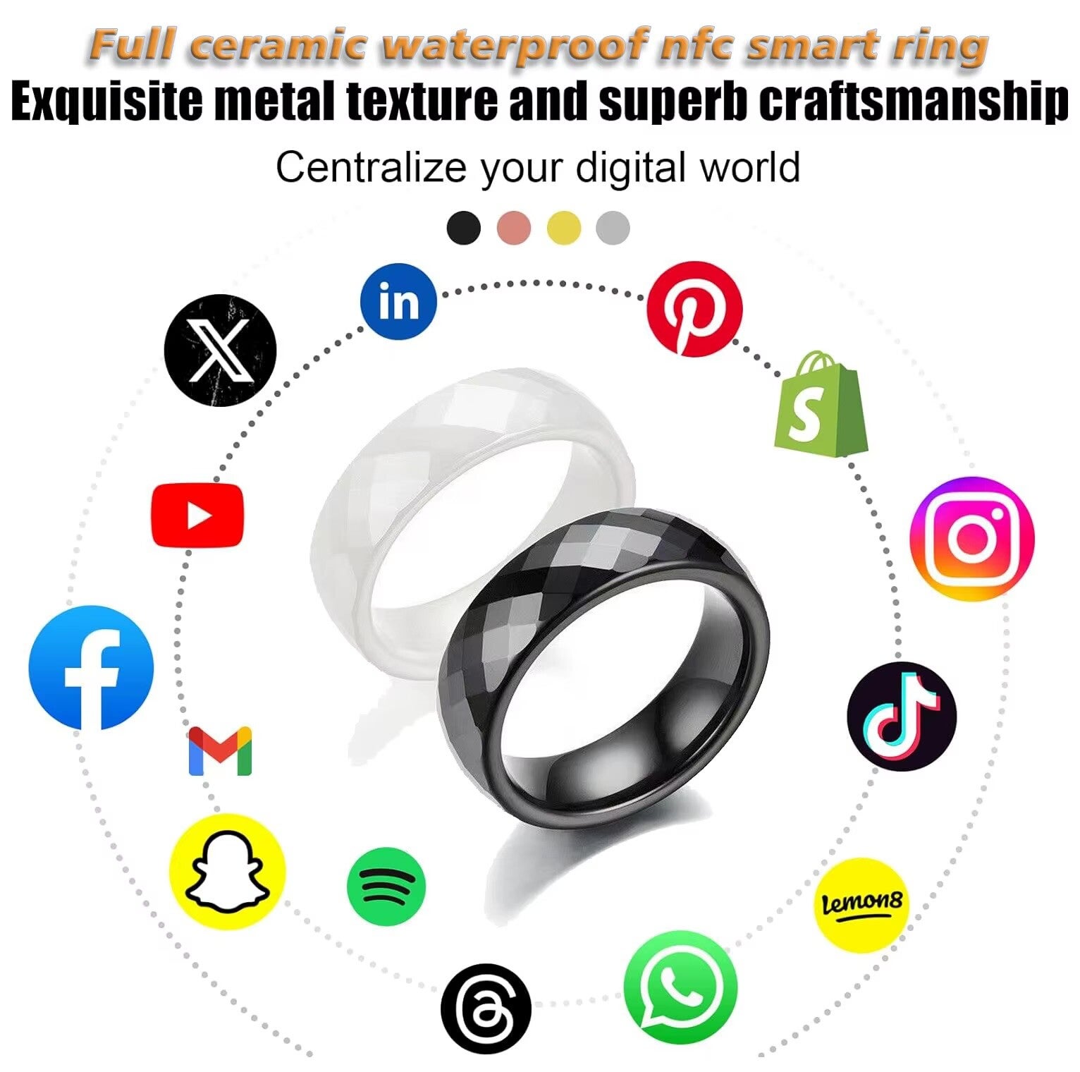 Bague Connectée NFC – Social Media