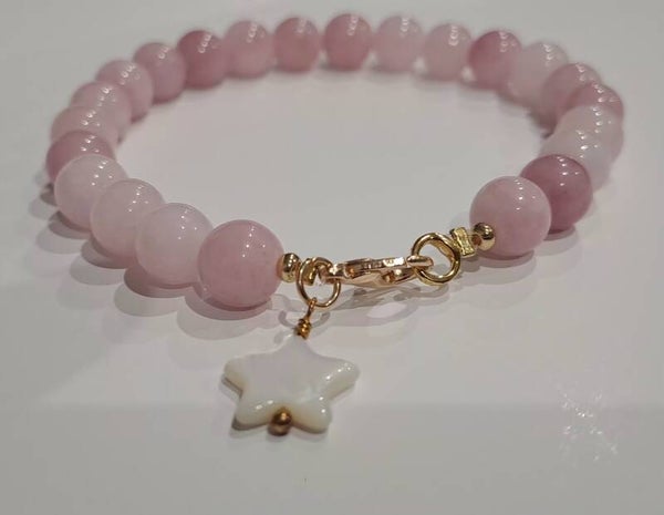 Bracelet kunzite 8mm étoile