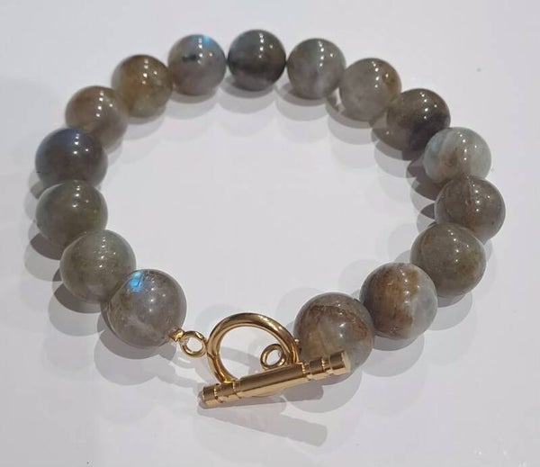 Bracelet en labradorite 12mm