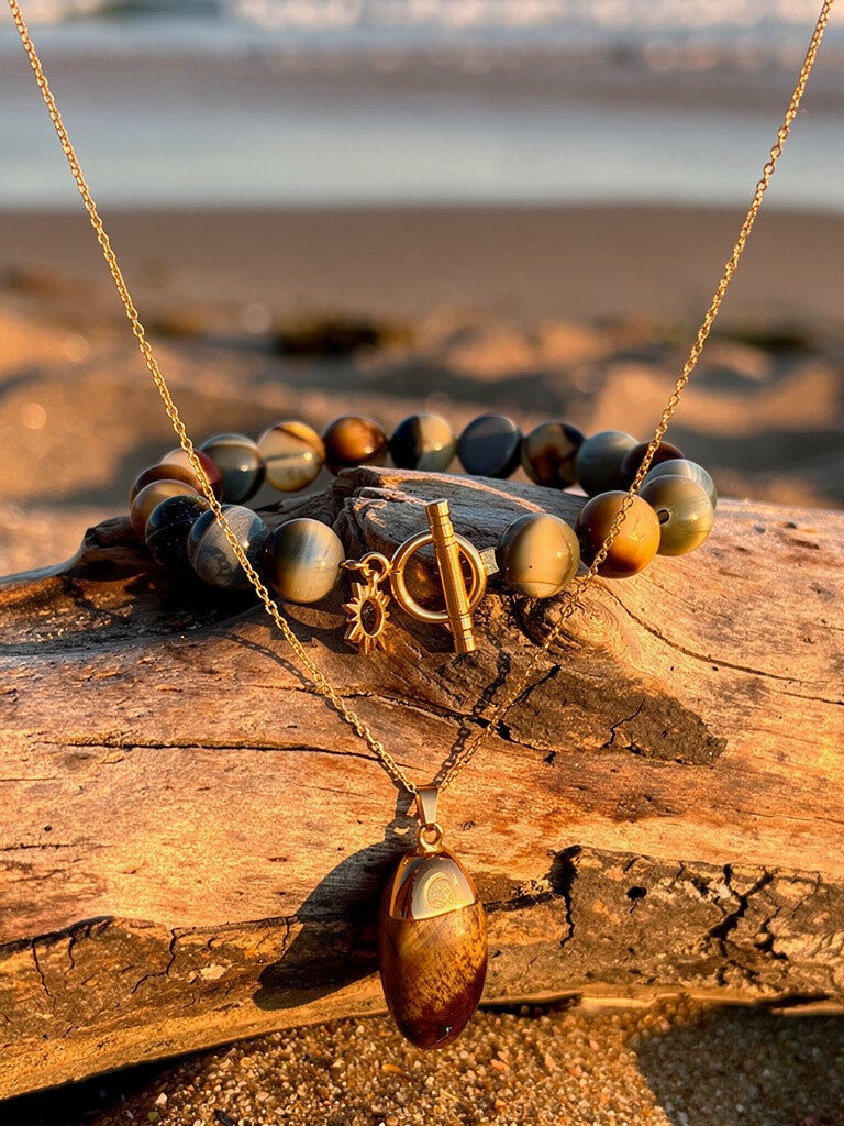 Bracelet Œil de tigre 12mm