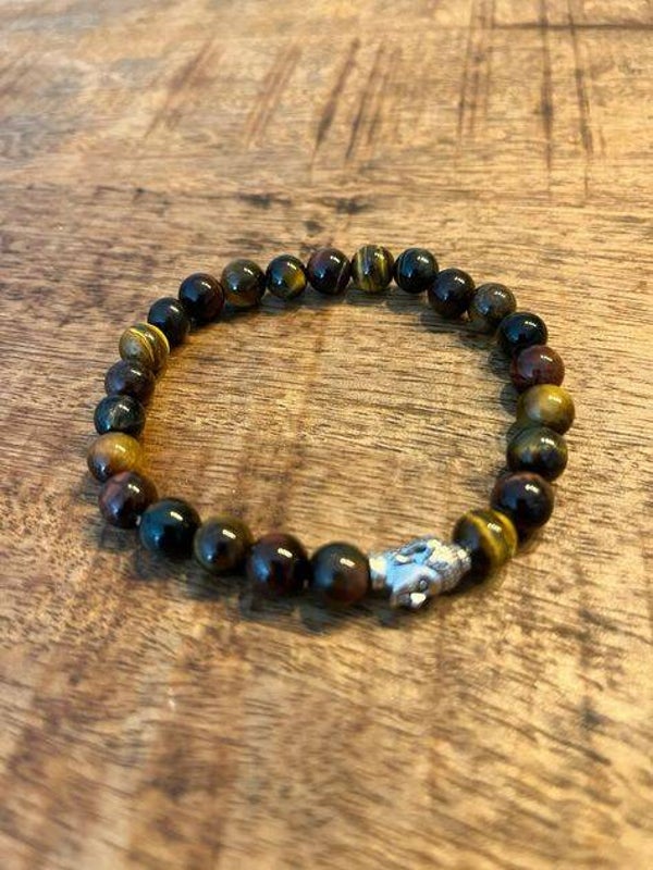 Katten/Tijger/Valkenoog boeddha armband mannen
