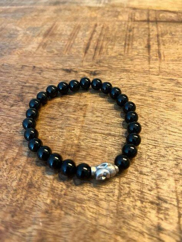 Onyx armband boeddha mannen