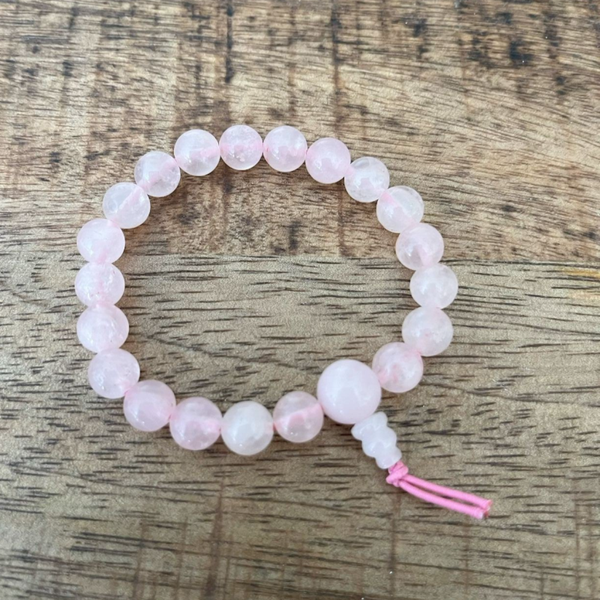 Rozenkwarts powerbead armband
