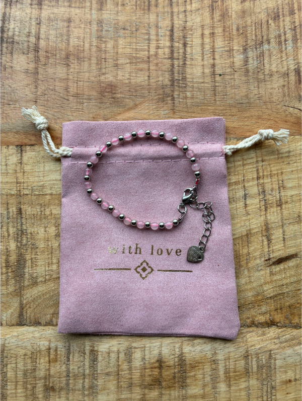 Rozenkwarts armband Ibiza Love