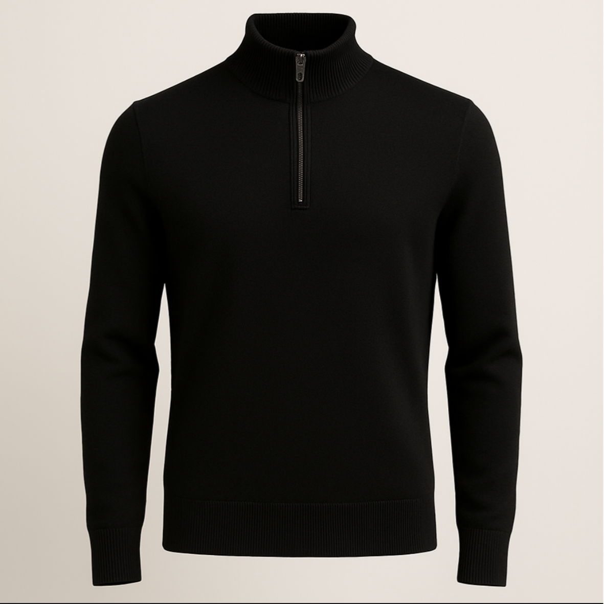 Half-Zip Zakelijke Trui – zwart