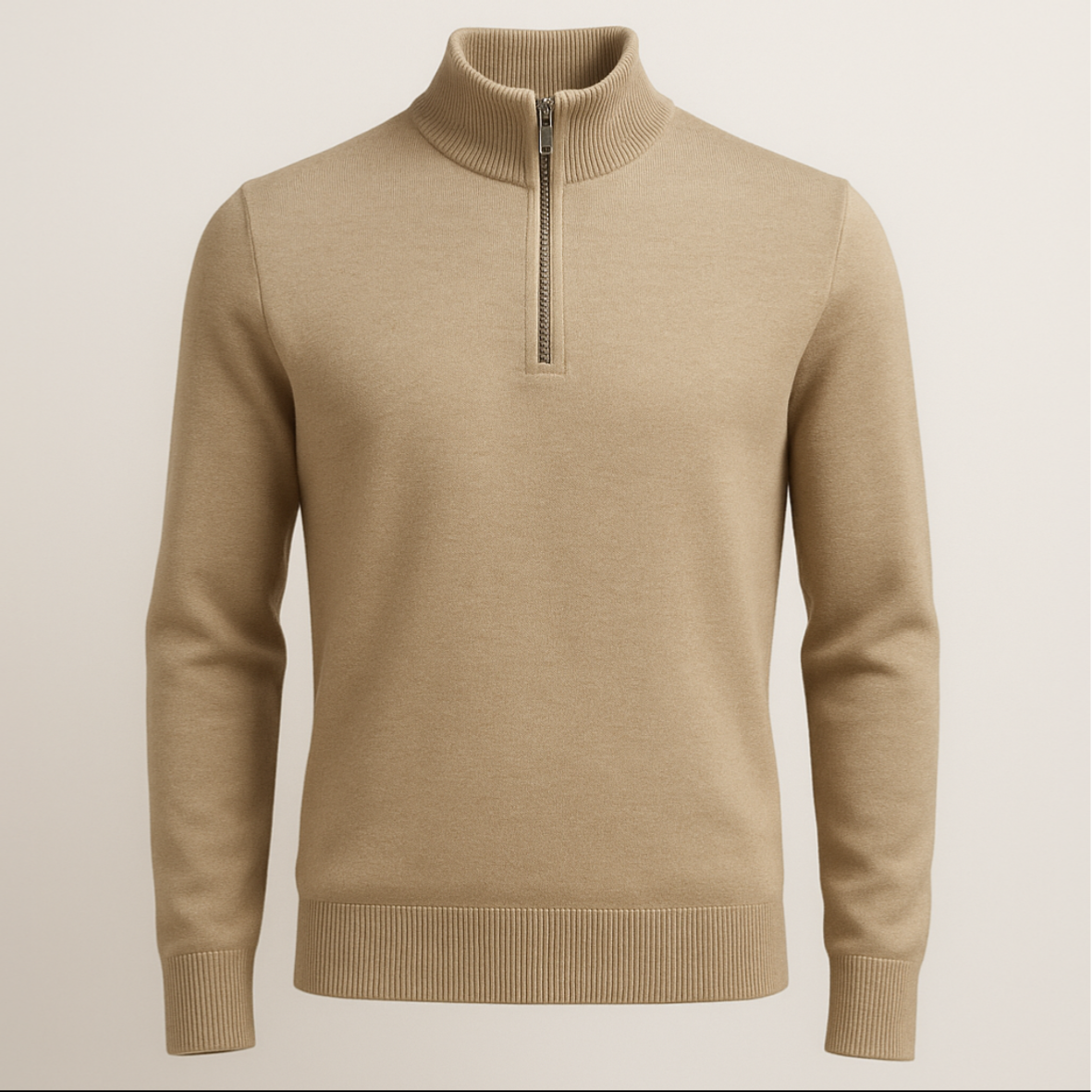 Half-Zip Zakelijke Trui – beige