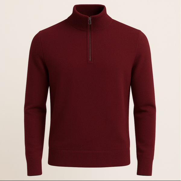 Half-Zip Zakelijke Trui – bordeauxrood