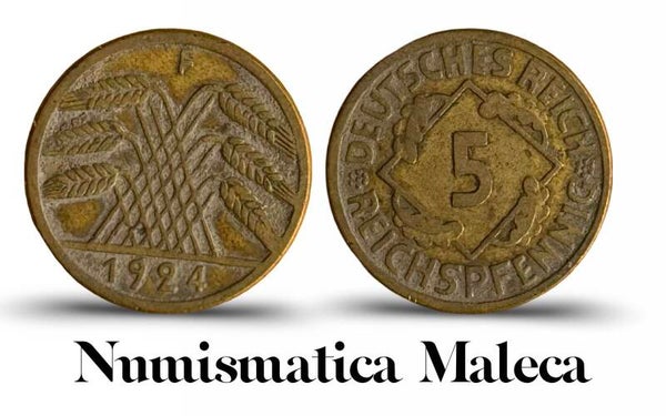 Almania Weimer 5 Pfnning 1924-F, Km39