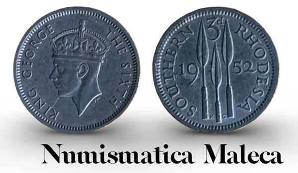 Rhodesia 3 Pence 1952, Km20 XF